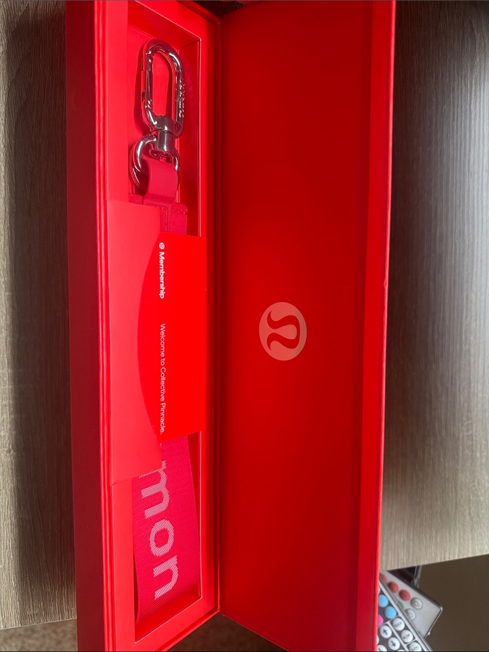 lululemon athletica never lost red key chain